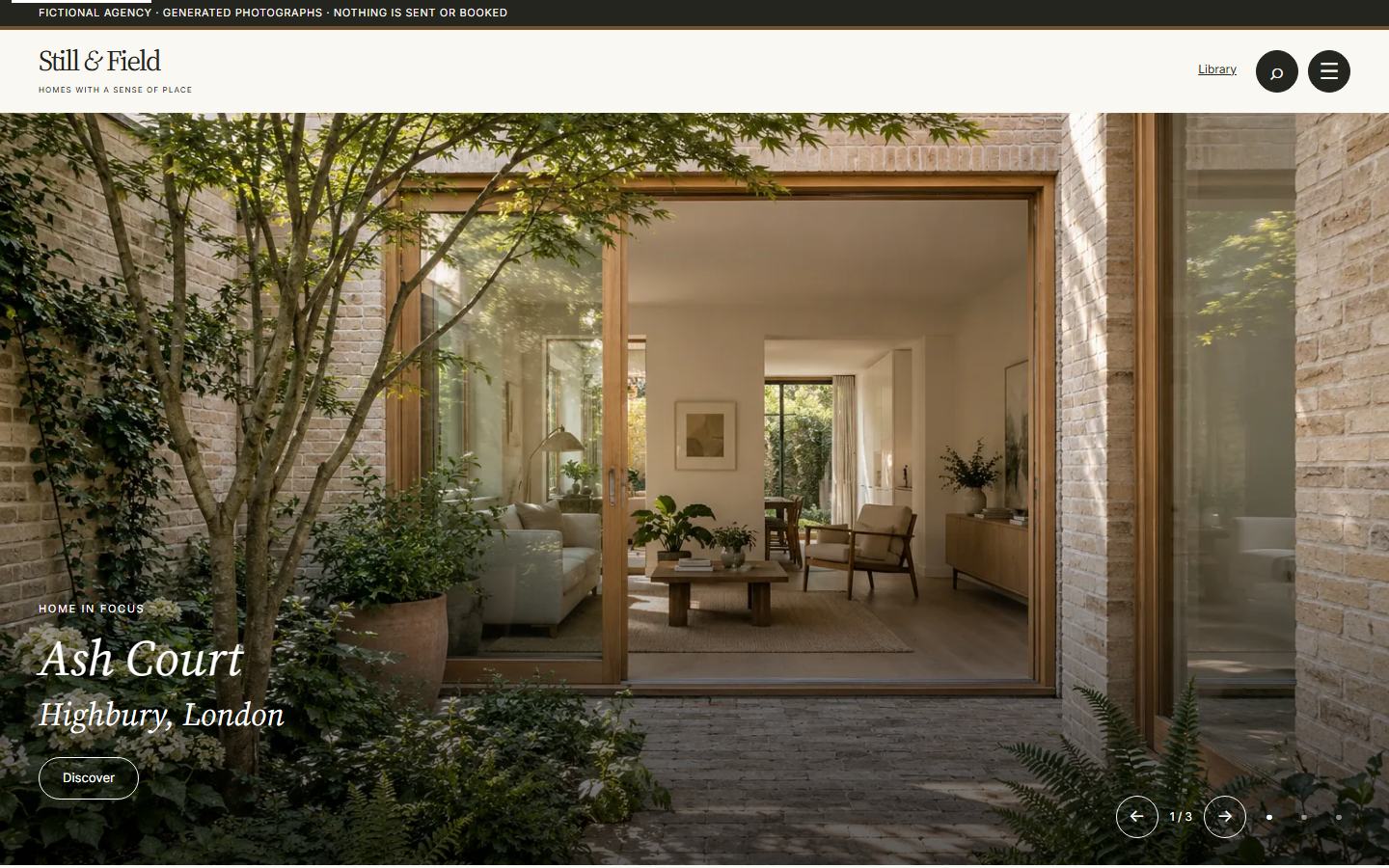 Still & Field website homepage design.